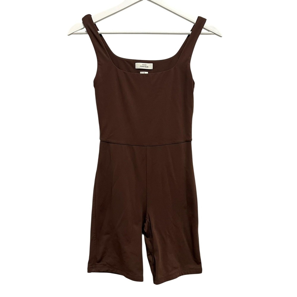 Babaton Contour Romper Womens Small Brown Sleeveless Scoop Neck Shorts One Piece